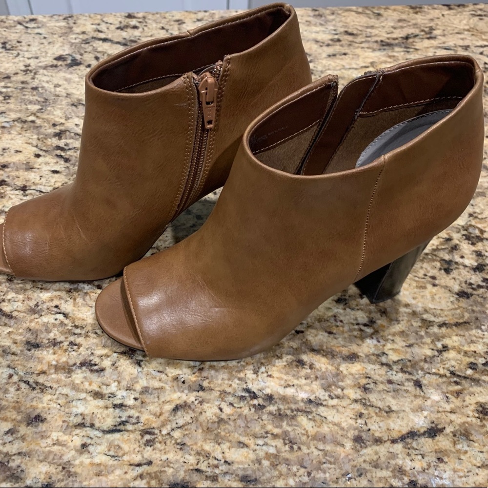 a.n.a. Peep Toe Zip Booties Size 7 1/2